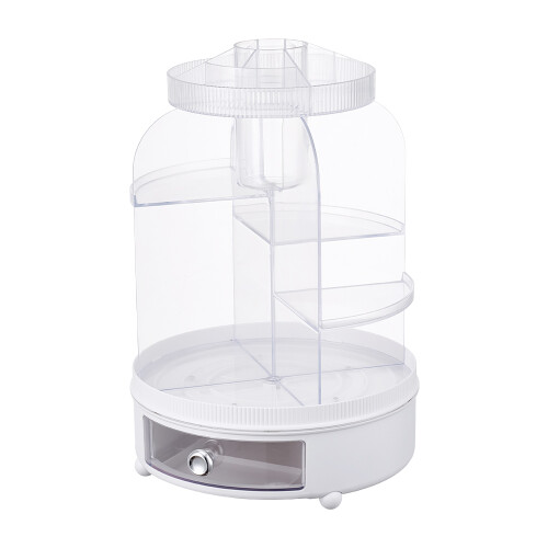 Living And Home Tabletop Rotating Cosmetic Storage Organiser, White 2