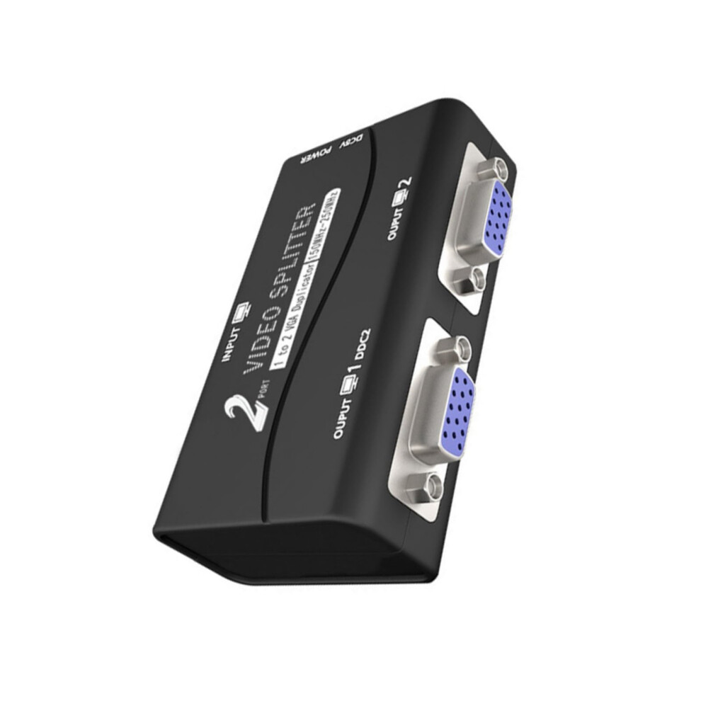 Vga Splitter Dual Monitor Video Adapter With Signal Amplifier For Resolution Displays 9099447284143