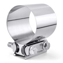 2.0 Inch Exhaust Clamp Butt Joint Band Sleeve Stainless Steel for Car Truck Pipe