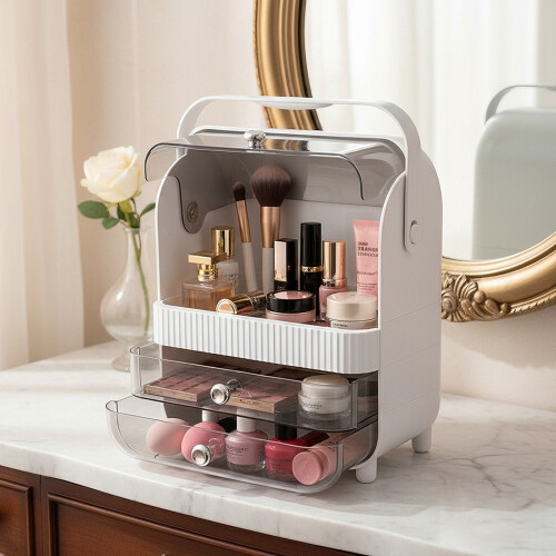 Living And Home Tabletop Cosmetic Storage Organiser, White 2