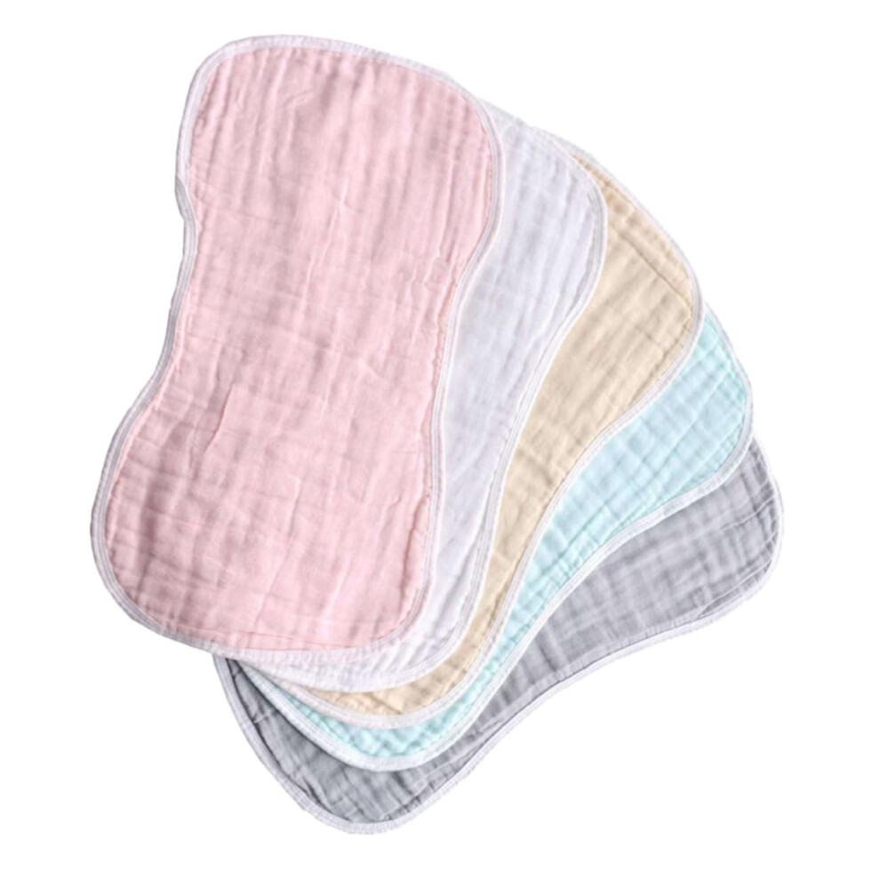 5pcs Baby Burp Cloths Soft Muslin Cotton Ultra Absorbent Full Shoulder Coverage for Newborns