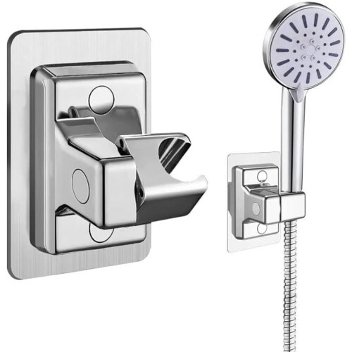 Adjustable Wall Mounted Shower Head Holder SelfAdhesive Bracket for Handheld Bathroom Use 1