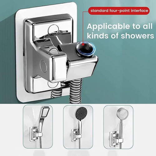 Adjustable Wall Mounted Shower Head Holder SelfAdhesive Bracket for Handheld Bathroom Use 2