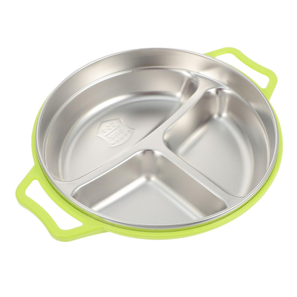 Divided Stainless Steel Plate with AntiSkid Base for Kids Portion Control Dishwasher Microwave Safe