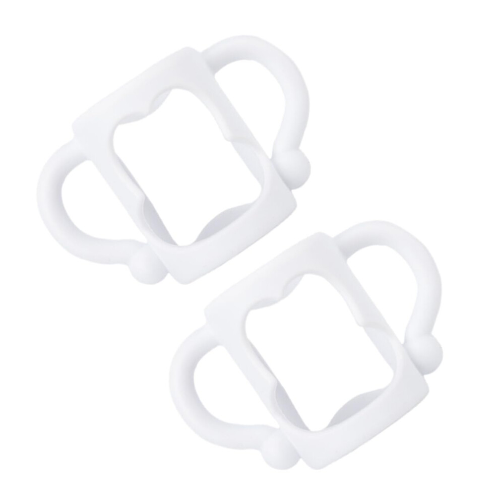 2pcs Ergonomic Silicone Baby Bottle Handle NonSlip Grip for Easy Independent Drinking Wide Mouth Feeding