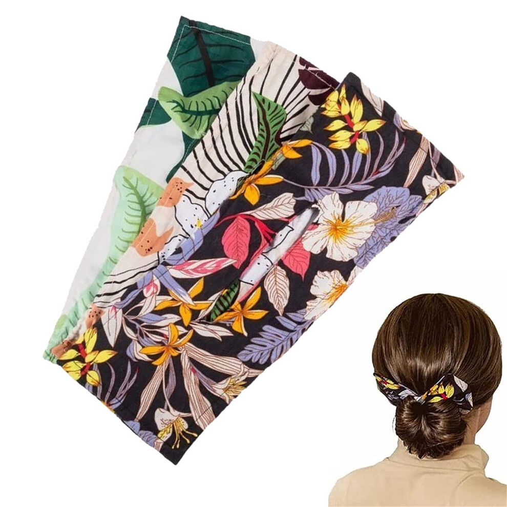 Unisex Hair Bun Maker And French Twist Tool, Secure Nonslip Hold, Quick Elegant Updos, 3Pcs Multicolor