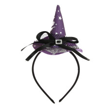 Halloween Witch Headband with Pumpkin Hat and Skull Design for Party Costume and Cosplay