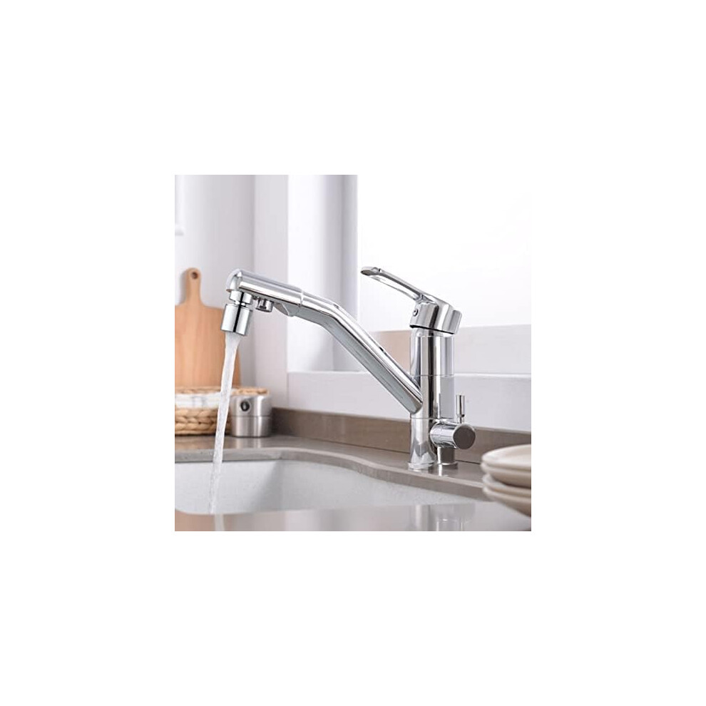 3 Way Kitchen Sink Mixer Tap With Filter, Dual Mode Outlet, Chrome Finish, Hot And Cold Water 9365369279094