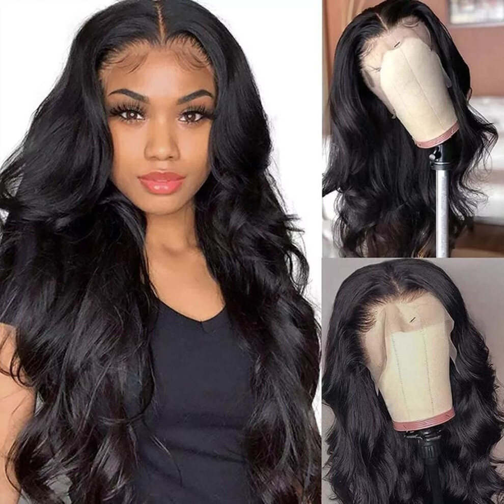 Human Hair Lace Front Wig Transparent T Part Virgin Brazilian Body Wave Wet and Wavy Natural Hairline