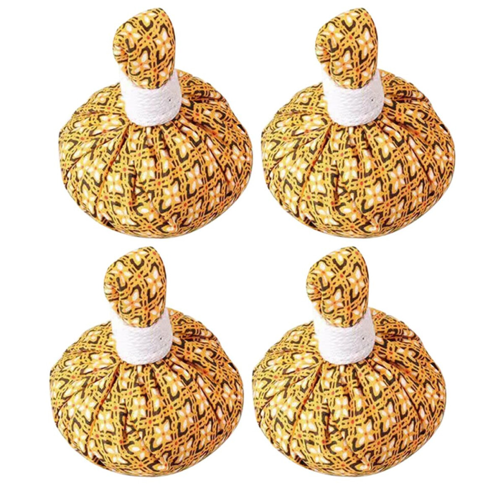 4pcs Herbal Massage Balls Set for Muscle Relief with Thai Herbal Compress Heat Therapy Spa