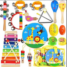 Wooden Musical Instrument Set with Xylophone, Toy for Toddlers 3-5 Years Old