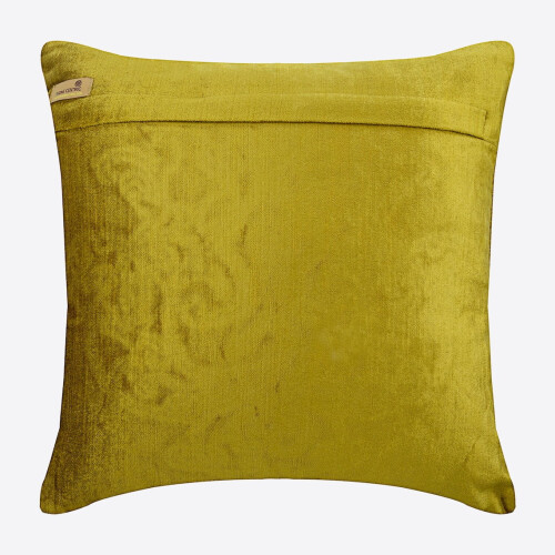 Μαξιλαροθήκη Chartreuse 18x18 ιντσών, Βελούδινη τετράγωνη μαξιλαροθήκη, χάντρες Damask σε 2