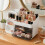 Living And Home Modern Multi-Compartment Cosmetic Storage Organiser with Drawers, White 1