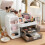Living And Home Modern Multi-Compartment Cosmetic Storage Organiser with Drawers, White 3