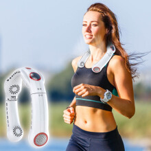 Portable Neck Fan 5000mAh, 360 Adjustable, Bladeless, 3 Speeds, Compatible with Home & Office Use