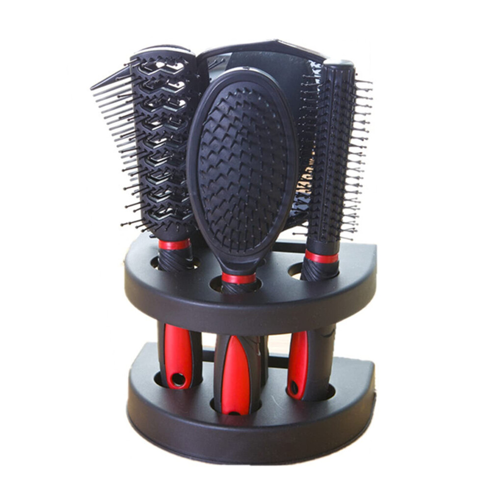 Unisex Hair Comb Set 5 In 1 Professional Styling Combs With Mirror And Beard Comb, Gentle Scalp Massage, Antistatic Grooming Kit