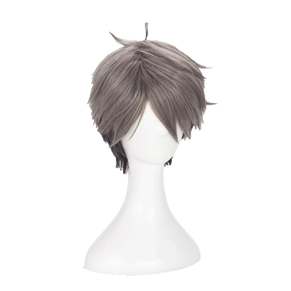 Unisex Black,Brown Cosplay Wig Black Brown Synthetic Hair With Cap Heat Resistant Fiber For Haikyuu Miya Osamu