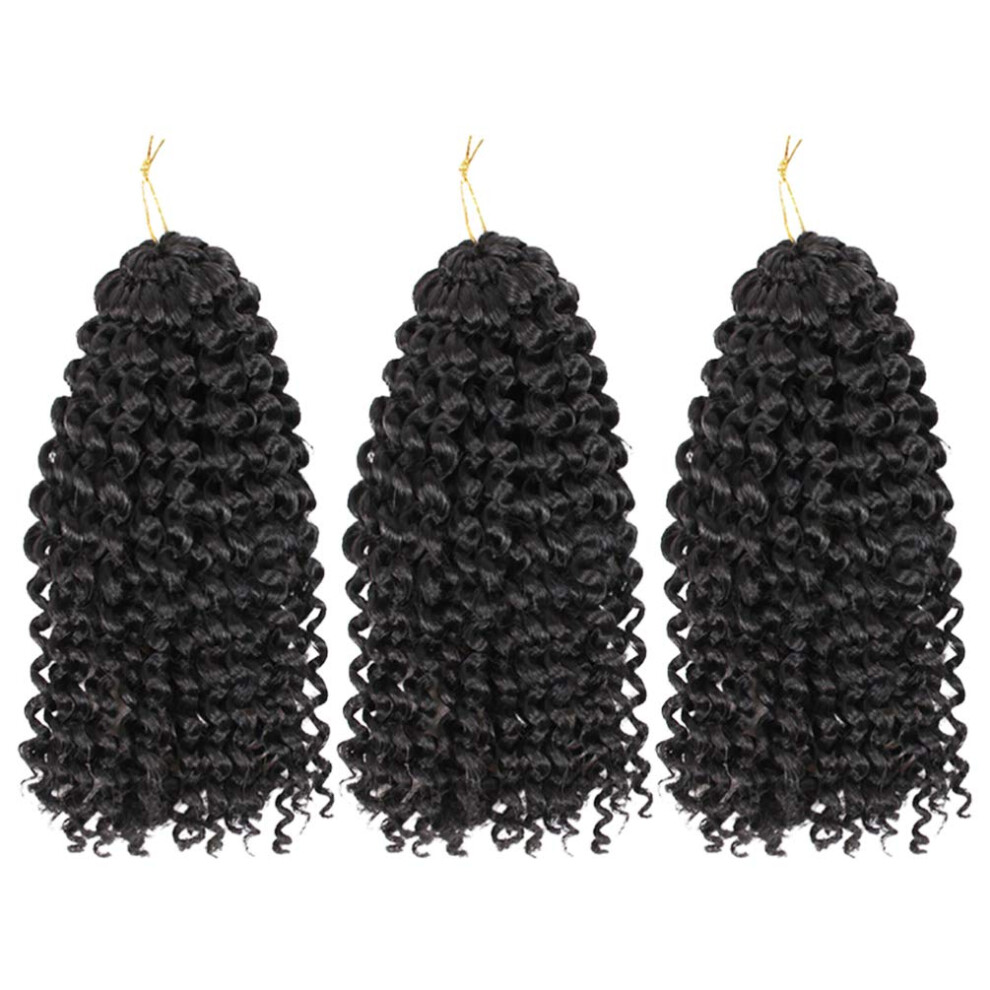 Unisex Crochet Braids Pretwisted Twist Hair Extensions For Women Natural Texture Curly 3 Pack