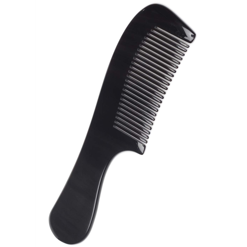 Unisex Buffalo Horn Comb Antistatic Fine Tooth Natural Ox Horn Hair Comb For Gentle Detangling And Styling