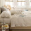 Duvet Cover Set with Button Closure, 4 Piece Solid White Bedding for All Seasons 3