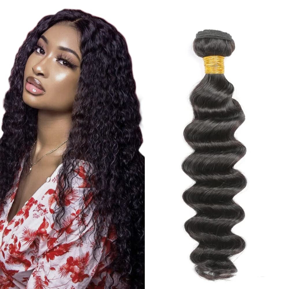 14 Inch Brazilian Virgin Deep Wave Hair Bundles Human Hair Extensions for Black Women