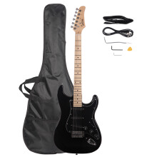 GST Stylish Electric Guitar Kit w/ Black Pickguard Strap Bag