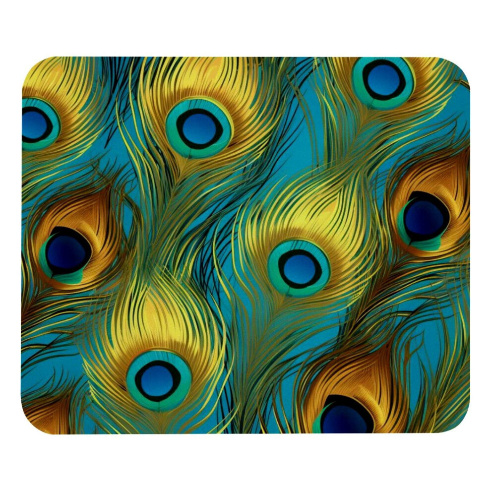 Peacock Feather Mousepad, Non-Slip Desk Mat, Waterproof Writing Pad For Office & Home, Compatible With Laptop Green 9138057707106