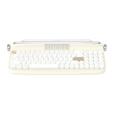 B309 Bluetooth Retro Wireless Keyboard for Laptop Tablet Phone Charging Models Portable Dual-Mode Keyboard, Yellow