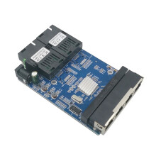 Gigabitový ethernetový prepínač, optický médiový konvertor, 4RJ45, 2 porty 10/100/1000M UTP2F4E, PCB