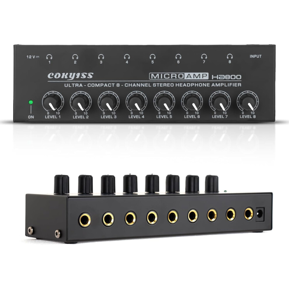 High-Fidelity 8-Channel Headphone Amplifier Â Ultra-Compact Stereo Headphone Amp With Built-In Equalizer & 8 Output 9138057708172