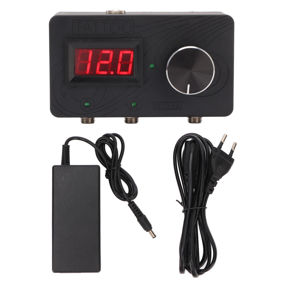 LCD Display Tattoo Power Supply Unit With Real Time Voltage Monitoring And 2.5-18V Adjustable Output, Suitable For Liner And Shader Tattoo Machines,