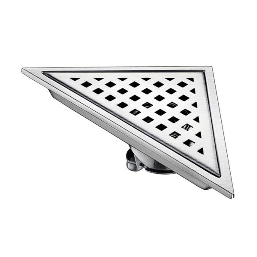 304 Stainless Steel Shower Floor Drain Grate With Antiodor Triangle Design, Easy To Clean, Grey 9099447289315