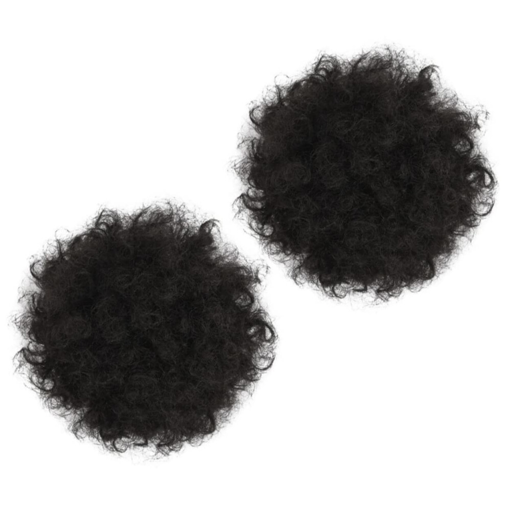 Unisex 2Pcs Hairpiece Messy Donut Scrunchies Afro Puff Wig Chignon Bun
