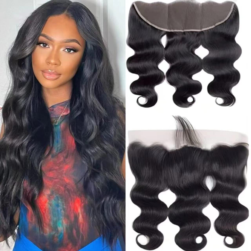 Unisex 13X4 Hd Lace Frontal Closure Brazilian Body Wave Human Hair 150% Density Preplucked Natural Hairline