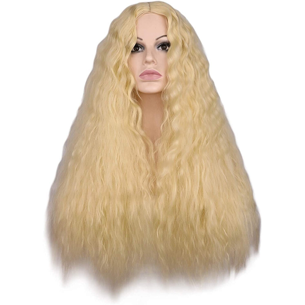 Pastel Wavy Hair Replacement Wig with Bangs, Soft Curly Texture, Lightweight Comfortable Fit