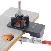 35mm Concealed Hinge Jig for Cabinet Doors, Aluminum Alloy Drill Guide with Adjustable Stop Bar