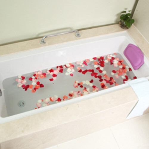 Bath Pillow with Suction Cups for Neck and Back Support, Quick Dry for Comfortable Soaking (Purple) 1
