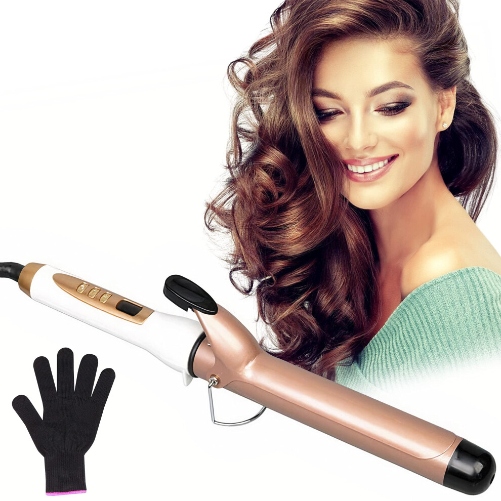 Curling Iron 22mm Ceramic Tourmaline Barrel, Professional Hair Curling Wand with LCD Control