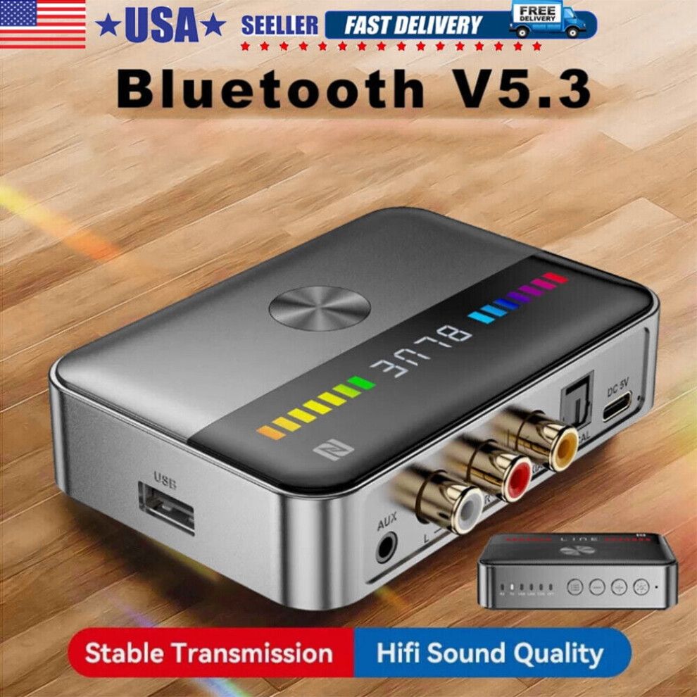 Bluetooth 5.3 Transmitter Receiver 3.5Mm Aux Rca Tv Home Stereo Audio Adapter 9138057712599