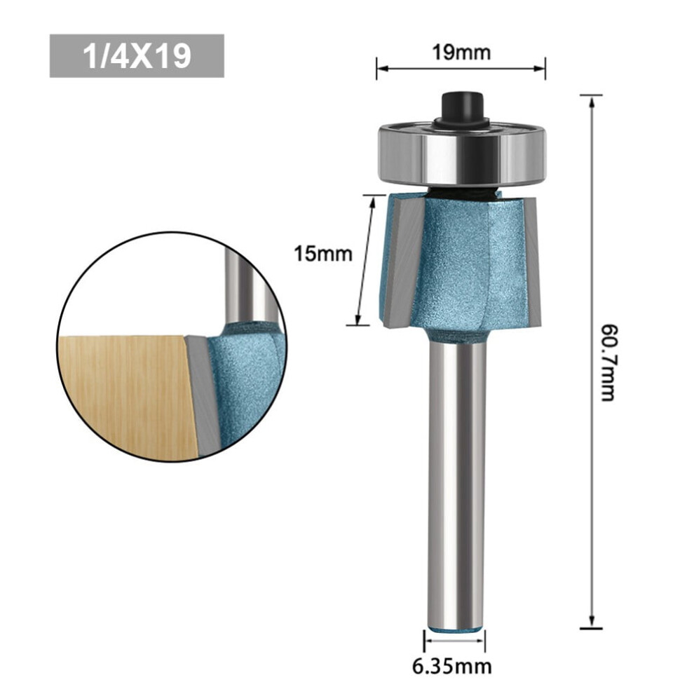 6.35Mm Shank 8 Degree Bevel Edging Cutter Three Edge Bevel Edging Cutter 9138057714111