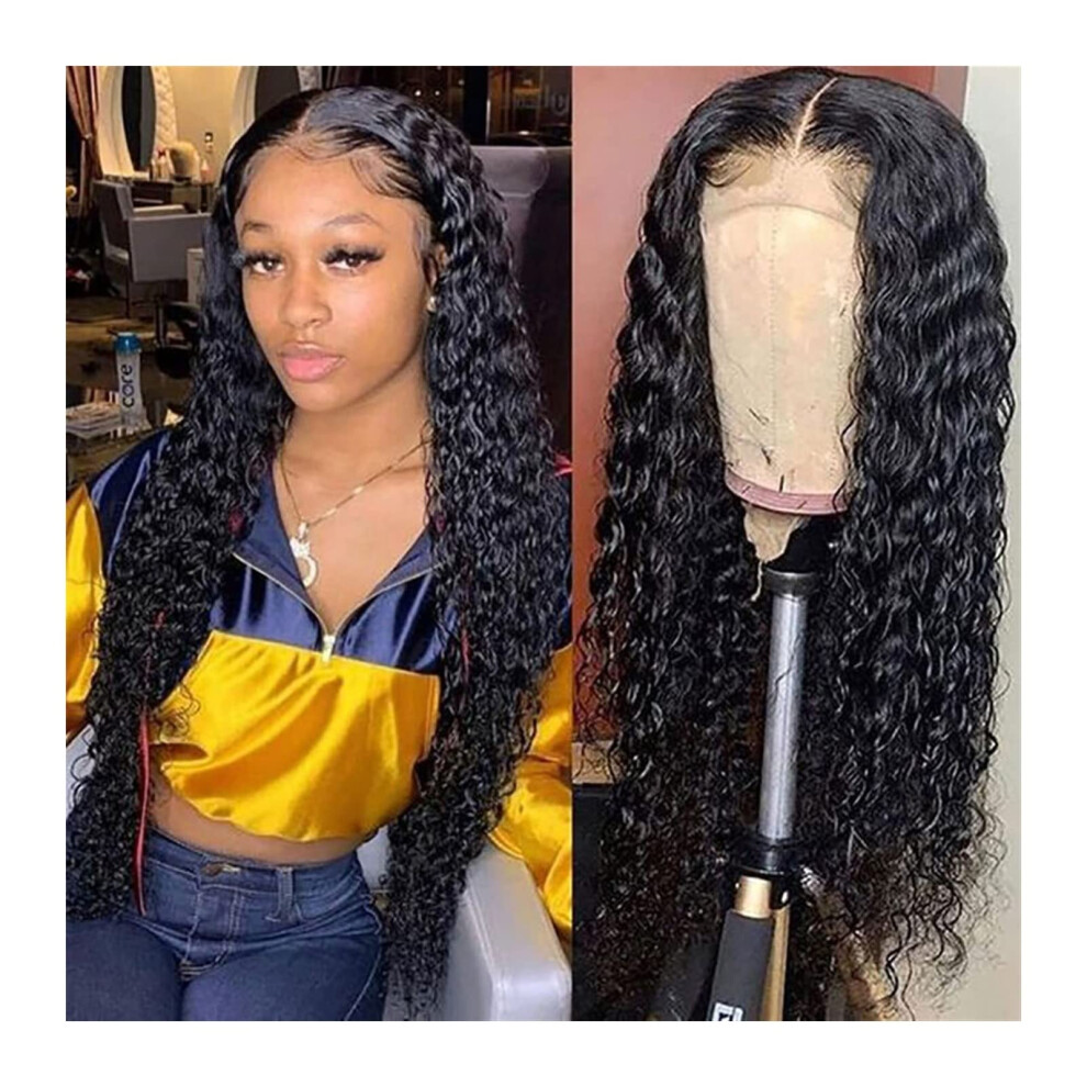 Deep Wave Lace Front Wig HD Transparent Brazilian Human Hair Wet and Wavy Full Texture for Women