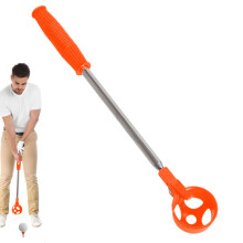 Telescopic Stainless Steel Golf Ball Retriever with Retractable Shaft for Water Hazards Orange