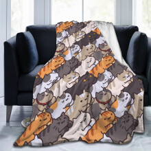 Cartoon Cat Fleece Throw Blanket Soft Plush Cozy Warm Lightweight for Bed Sofa Couch 50'x60'