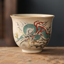 Chinese Zodiac Ceramic Tea Cup Set with Tiger Design, Elegant Durable Teaware for Tea Ceremony