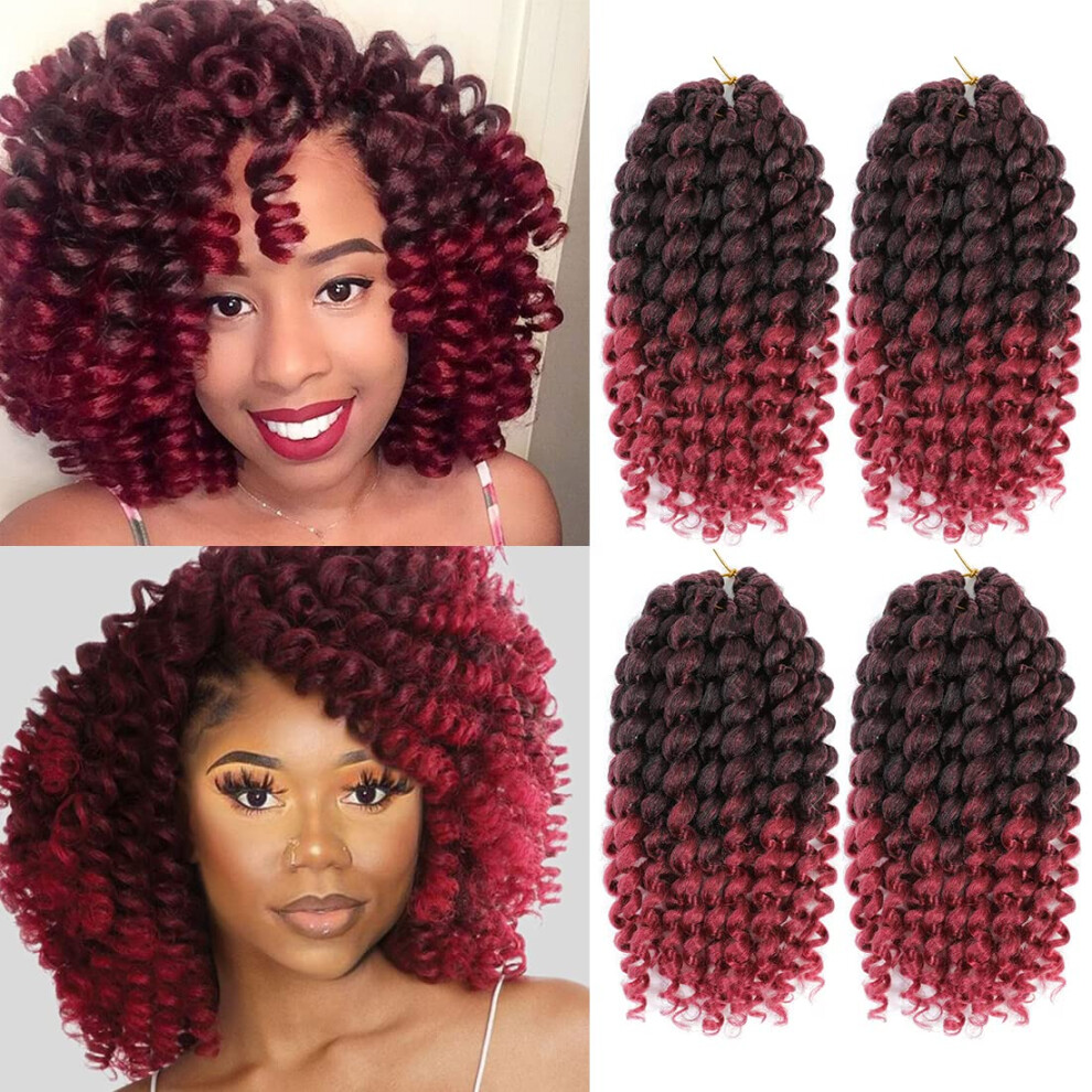 Unisex Black Jamaican Bounce Crochet Hair For Women 12 Inch Prelooped Short Curly Braids Naturallooking Jumpy Curls
