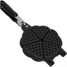 Heart and Floral Pattern Non Stick Waffle Maker for Gas Stove, Durable Easy Clean for Kitchen Cafes