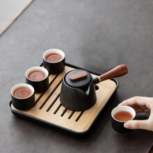Kung Fu Tea Set Ceramic Travel Teapot and Cups Complete Chinese Tea Brewing Set