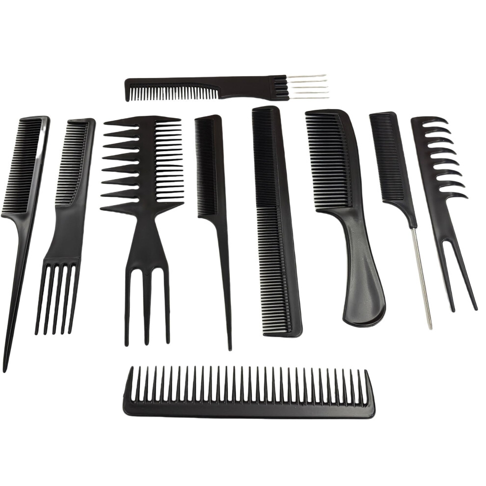 Professional Hair Comb Set, 10 Piece Styling Kit for All Hair Types with Volume Boost Design
