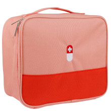 First Aid Kit Empty Medical Organizer Bag for Travel Hiking Camping Cycling, Pink