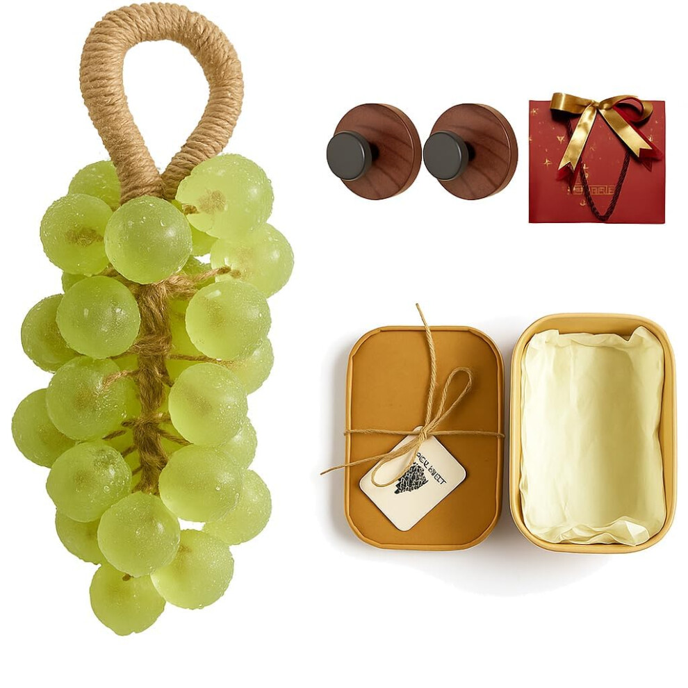 Grape Soap on a Rope Handmade Crystal Design for Bath and Hand Washing Green Jasmine